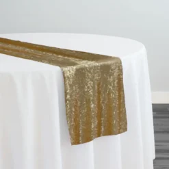 Glitz Sequins Table Runner in Antique Gold
