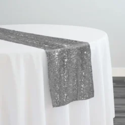 Glitz Sequins Table Runner in Silver