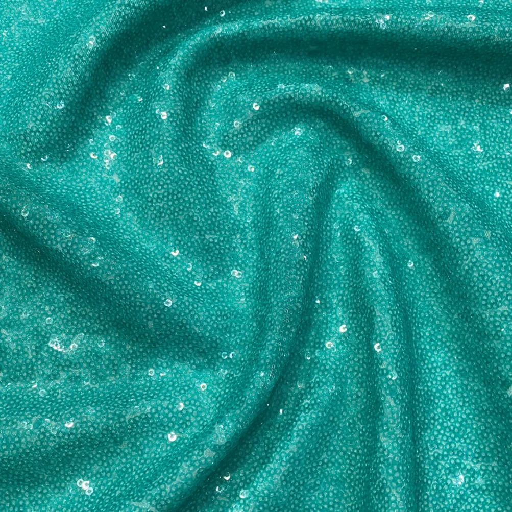 Glitz Sequins Table Runner in Teal Green