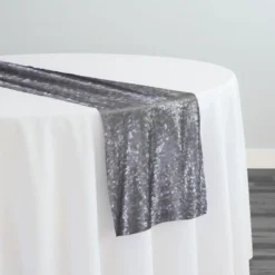 Glitz Sequins Table Runner in Pewter