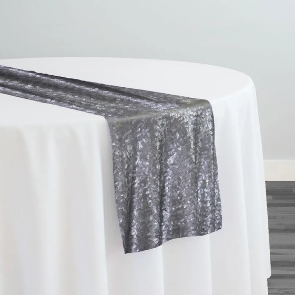 Glitz Sequins Table Runner in Pewter