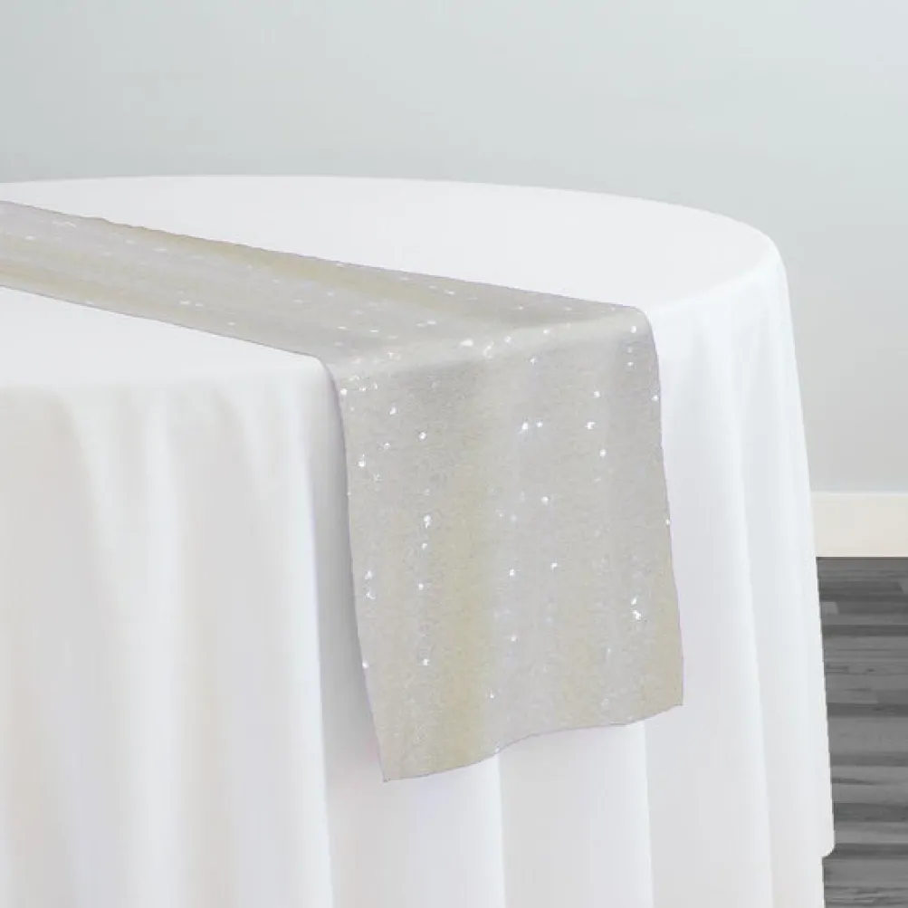Glitz Sequins Table Runner in Ivory