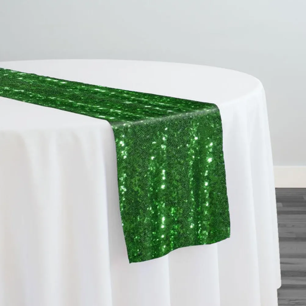 Glitz Sequins Table Runner in Emerald