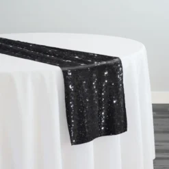 Glitz Sequins Table Runner in Black
