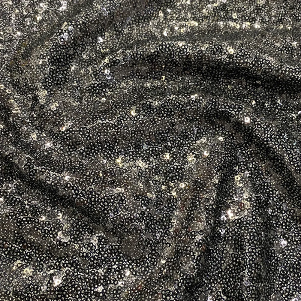 Glitz Sequins (w/ Poly Lining) Table Napkin in Black