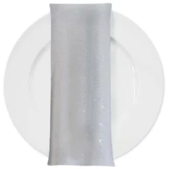 Glitz Sequins (w/ Poly Lining) Table Napkin in White