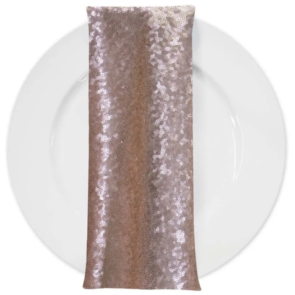 Glitz Sequins (w/ Poly Lining) Table Napkin in Blush