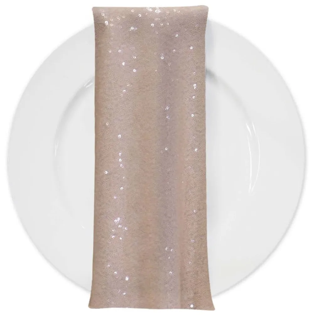Glitz Sequins (w/ Poly Lining) Table Napkin in Blush Transparent
