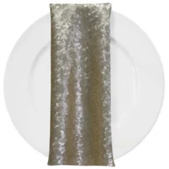 Glitz Sequins (w/ Poly Lining) Table Napkin in Champagne