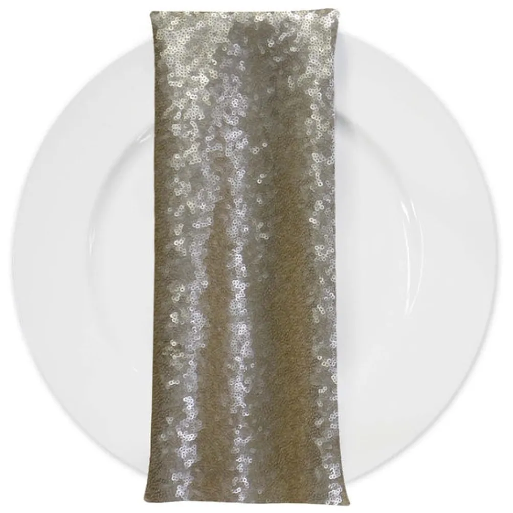Glitz Sequins (w/ Poly Lining) Table Napkin in Champagne