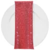 Glitz Sequins (w/ Poly Lining) Table Napkin in Coral