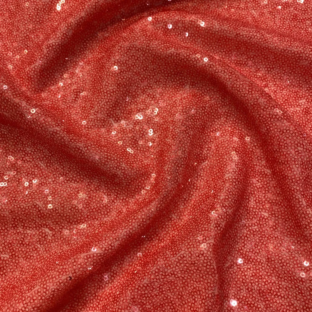 Glitz Sequins (w/ Poly Lining) Table Napkin in Coral