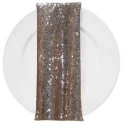 Glitz Sequins (w/ Poly Lining) Table Napkin in Dusty Rose