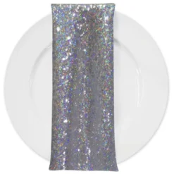 Glitz Sequins (w/ Poly Lining) Table Napkin in Rainbow