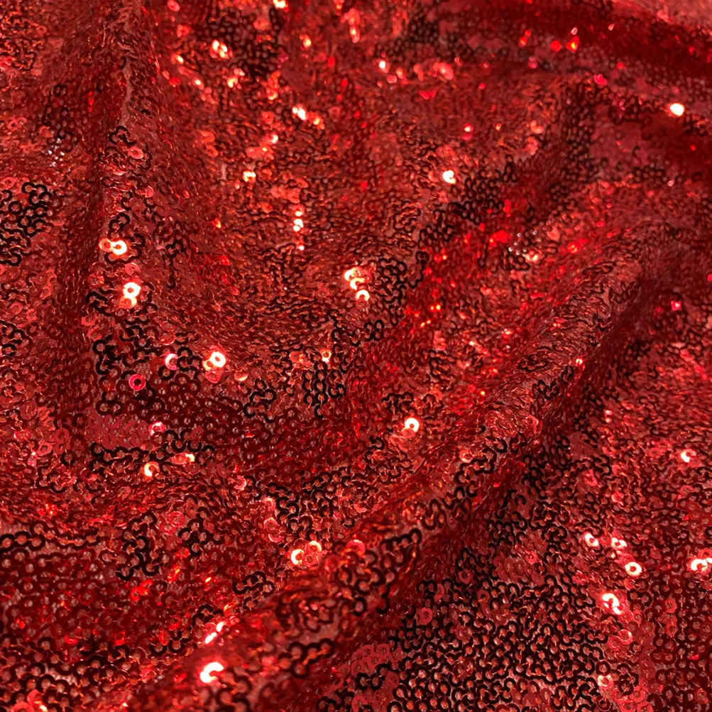 Glitz Sequins (w/ Poly Lining) Table Napkin in Red