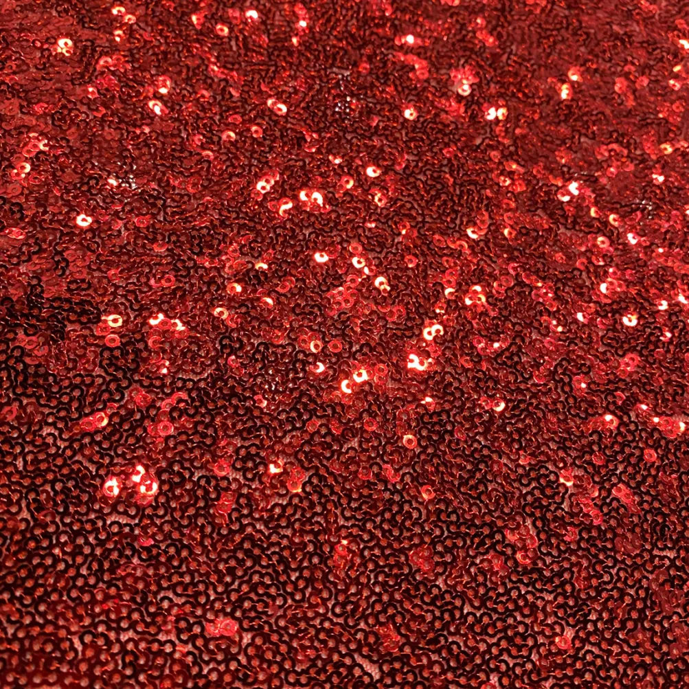 Glitz Sequins (w/ Poly Lining) Table Napkin in Red