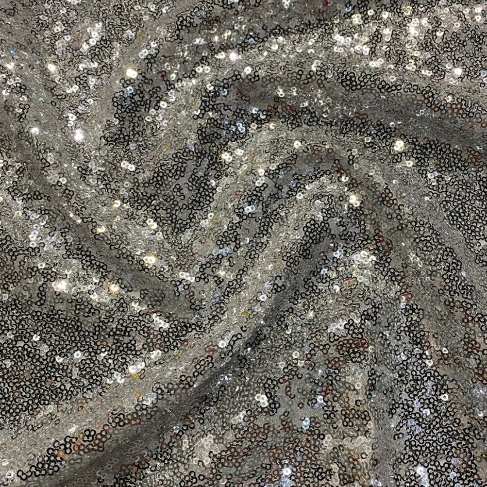 Glitz Sequins (w/ Poly Lining) Table Napkin in Silver