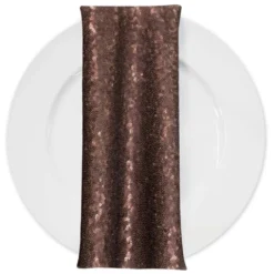 Glitz Sequins (w/ Poly Lining) Table Napkin in Cognac
