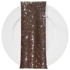 Glitz Sequins (w/ Poly Lining) Table Napkin in Rose Gold