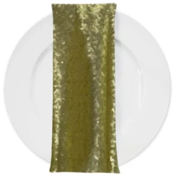 Glitz Sequins (w/ Poly Lining) Table Napkin in Chartreuse