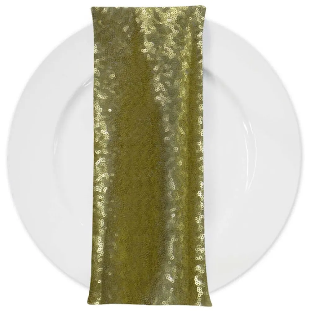 Glitz Sequins (w/ Poly Lining) Table Napkin in Chartreuse