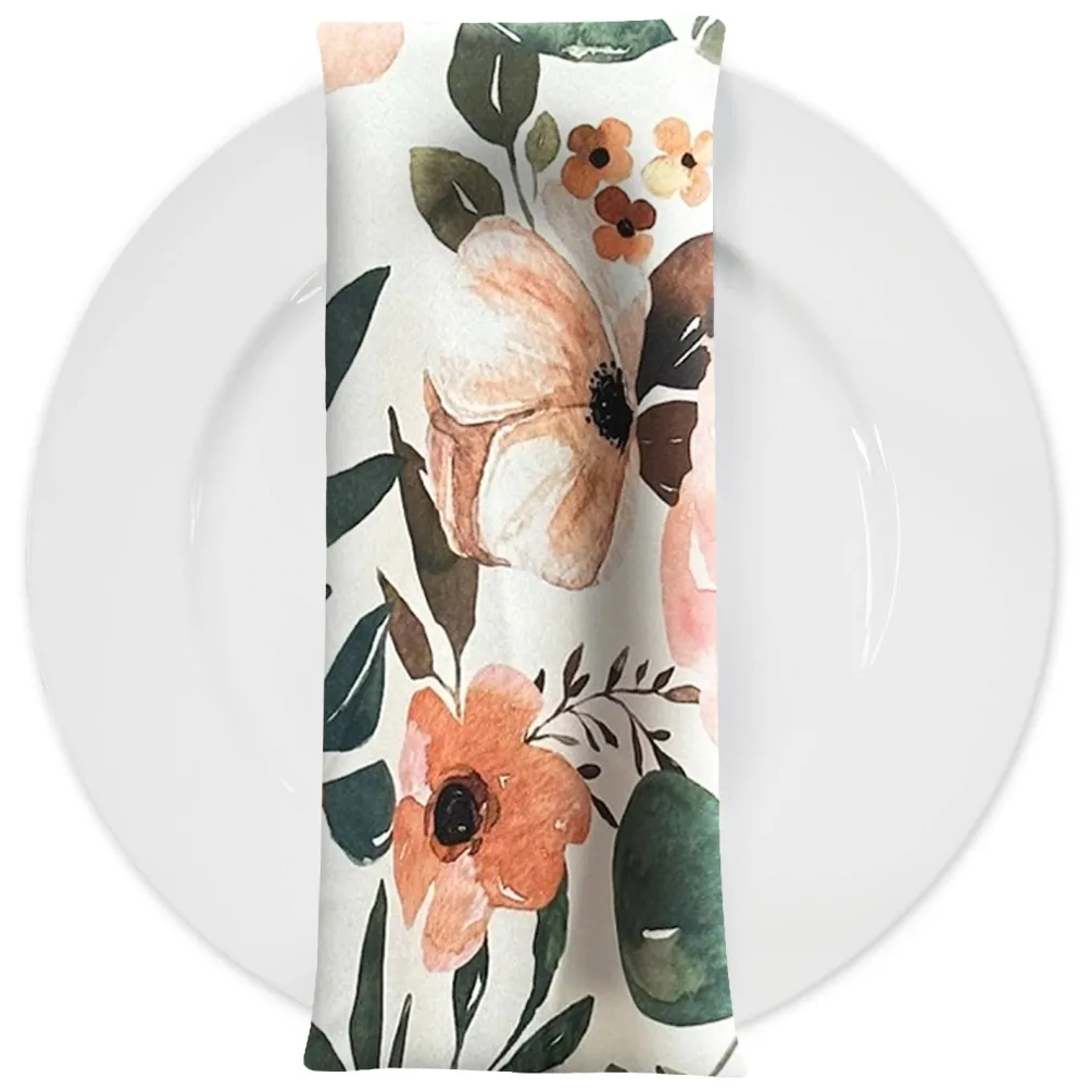 Gold Bloom (Poly Print) Table Napkin