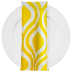 Groovy Print (Lamour) Table Napkin in Yellow