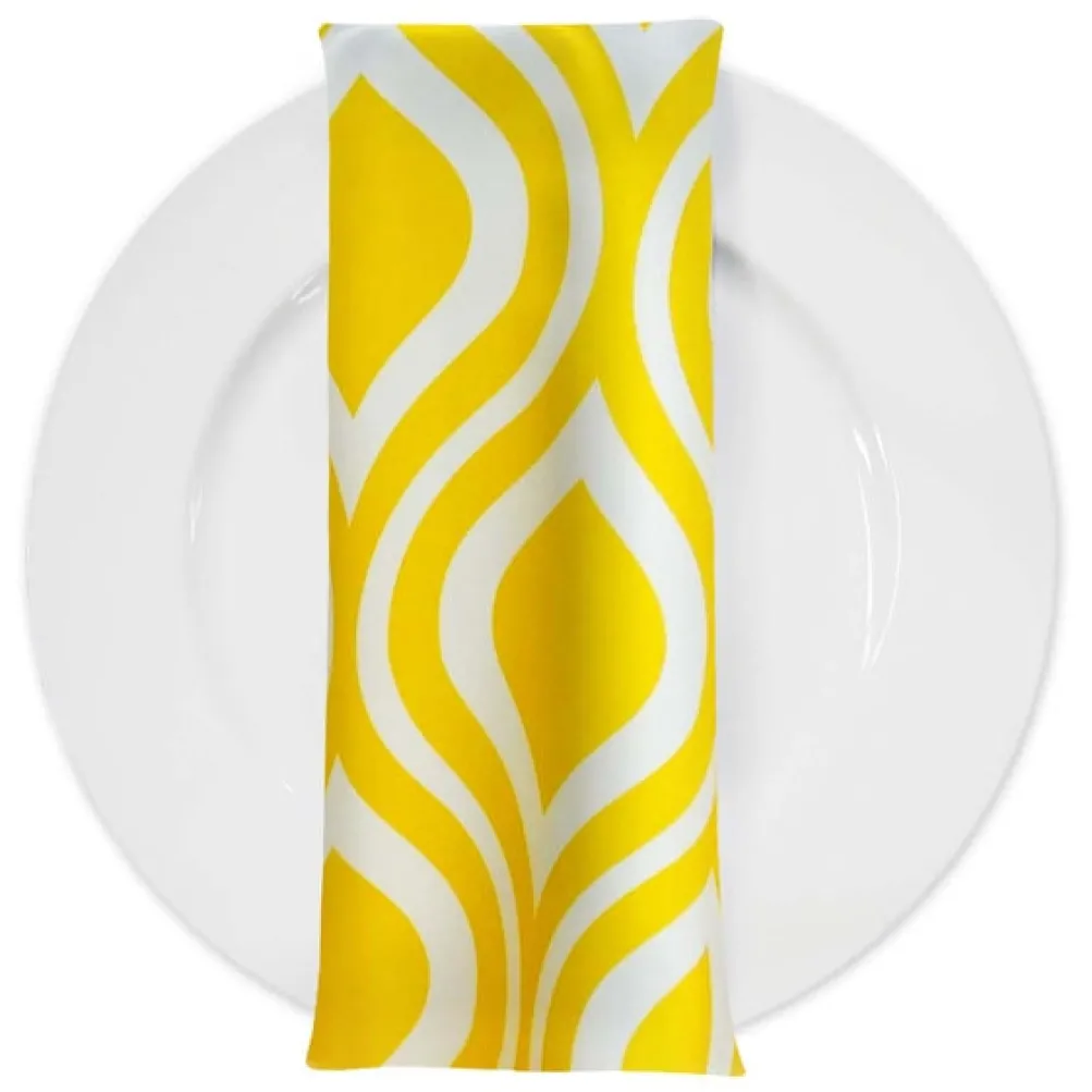 Groovy Print (Lamour) Table Napkin in Yellow