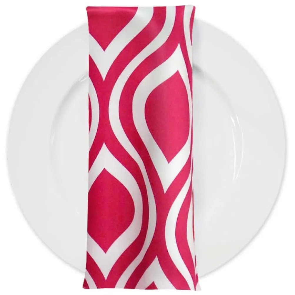 Groovy Print (Lamour) Table Napkin in Fuchsia