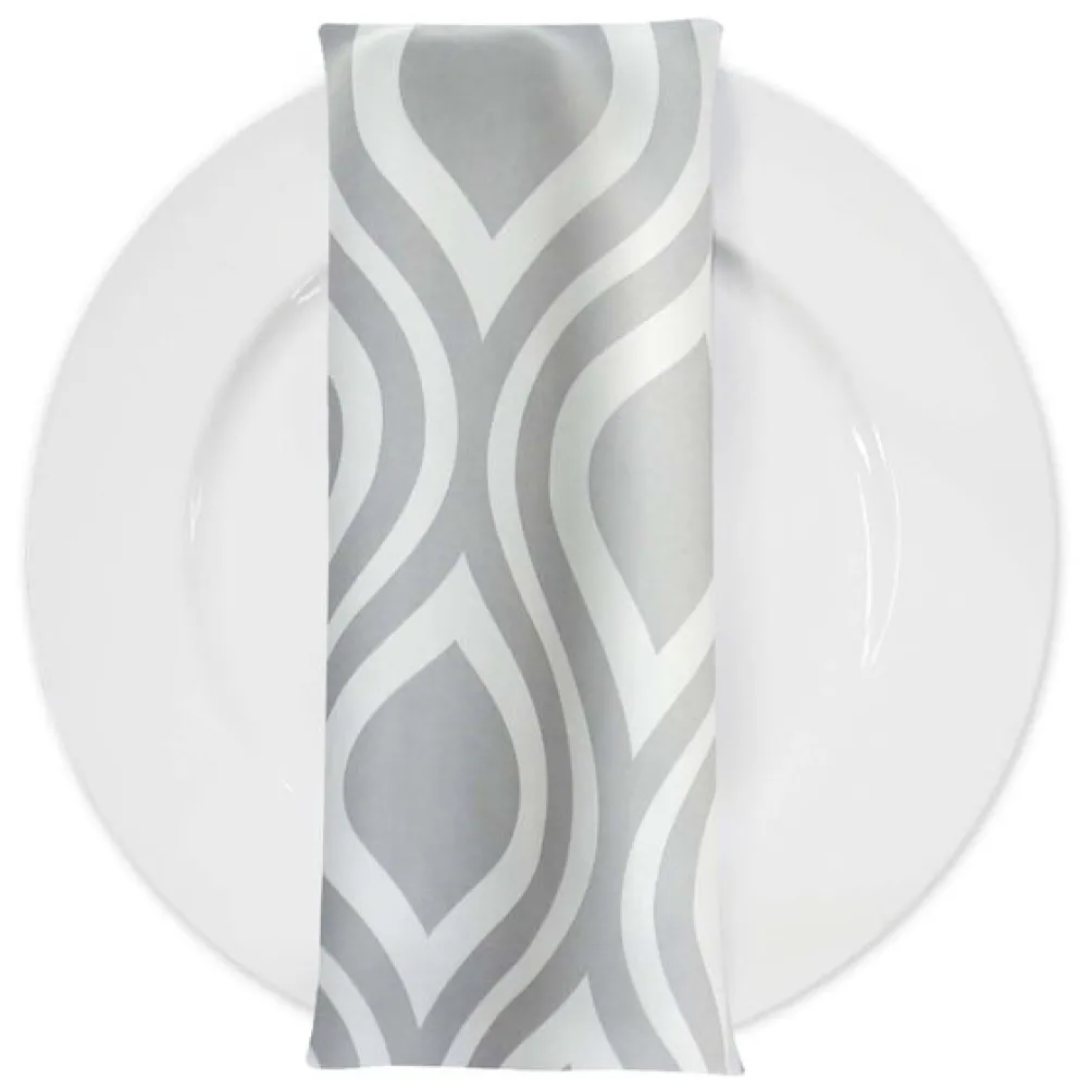 Groovy Print (Lamour) Table Napkin in Silver