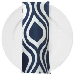 Groovy Print (Lamour) Table Napkin in Navy