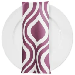 Groovy Print (Lamour) Table Napkin in Plum