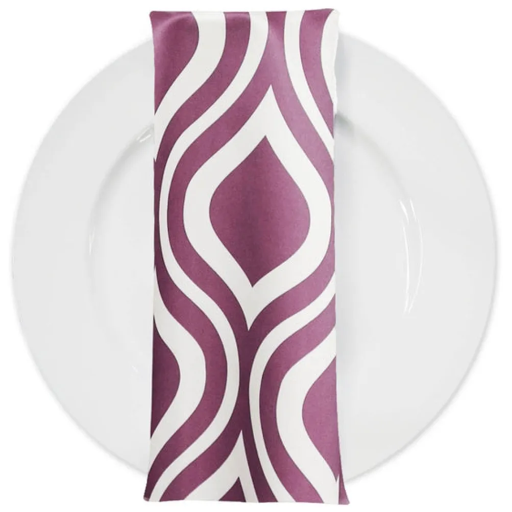 Groovy Print (Lamour) Table Napkin in Plum