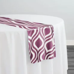 Groovy Print (Lamour) Table Runner in Plum