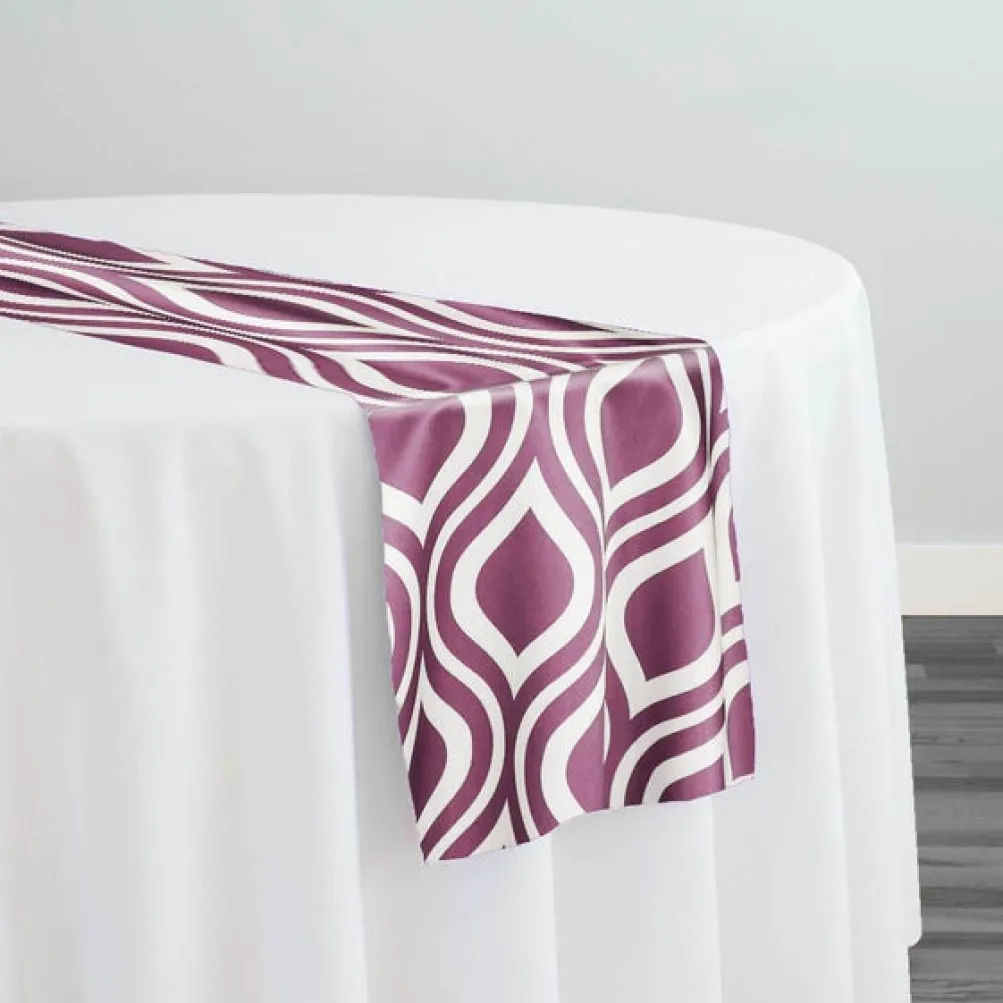 Groovy Print (Lamour) Table Runner in Plum