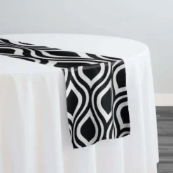 Groovy Print (Lamour) Table Runner in Black
