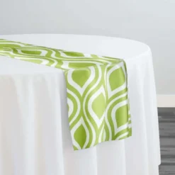 Groovy Print (Lamour) Table Runner in Avocado