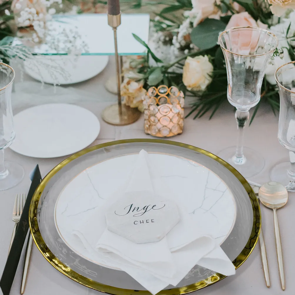 Halo - Glass Charger Plate in Gold (Item # 0212)