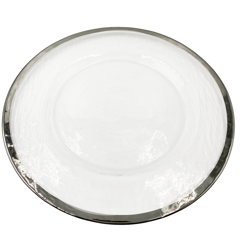 Halo - Glass Charger Plate in Silver (Item # 0212)