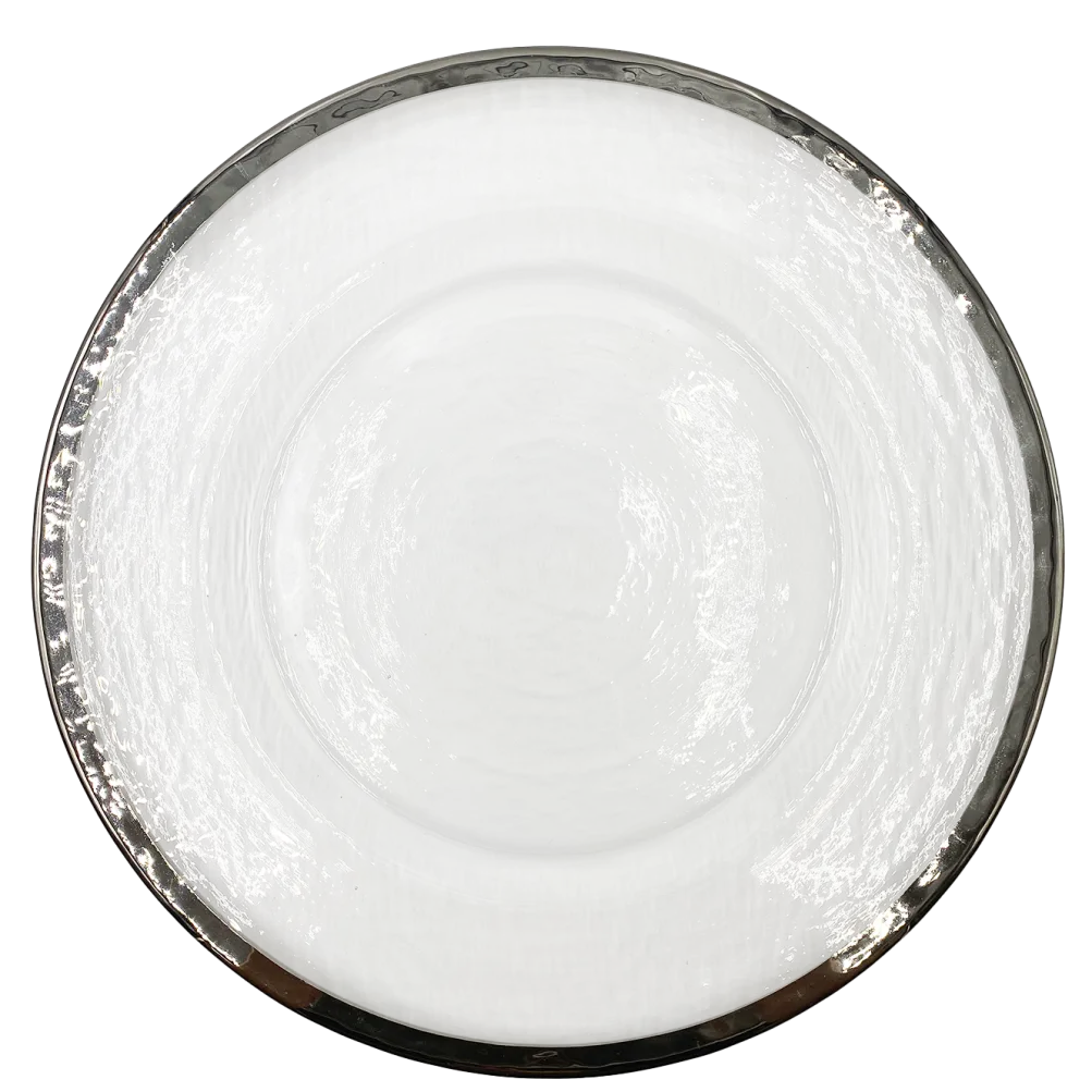 Halo - Glass Charger Plate in Silver (Item # 0212)