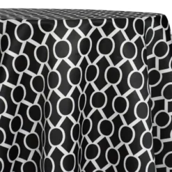 Halo Print (Lamour) Table Linen in Black and White