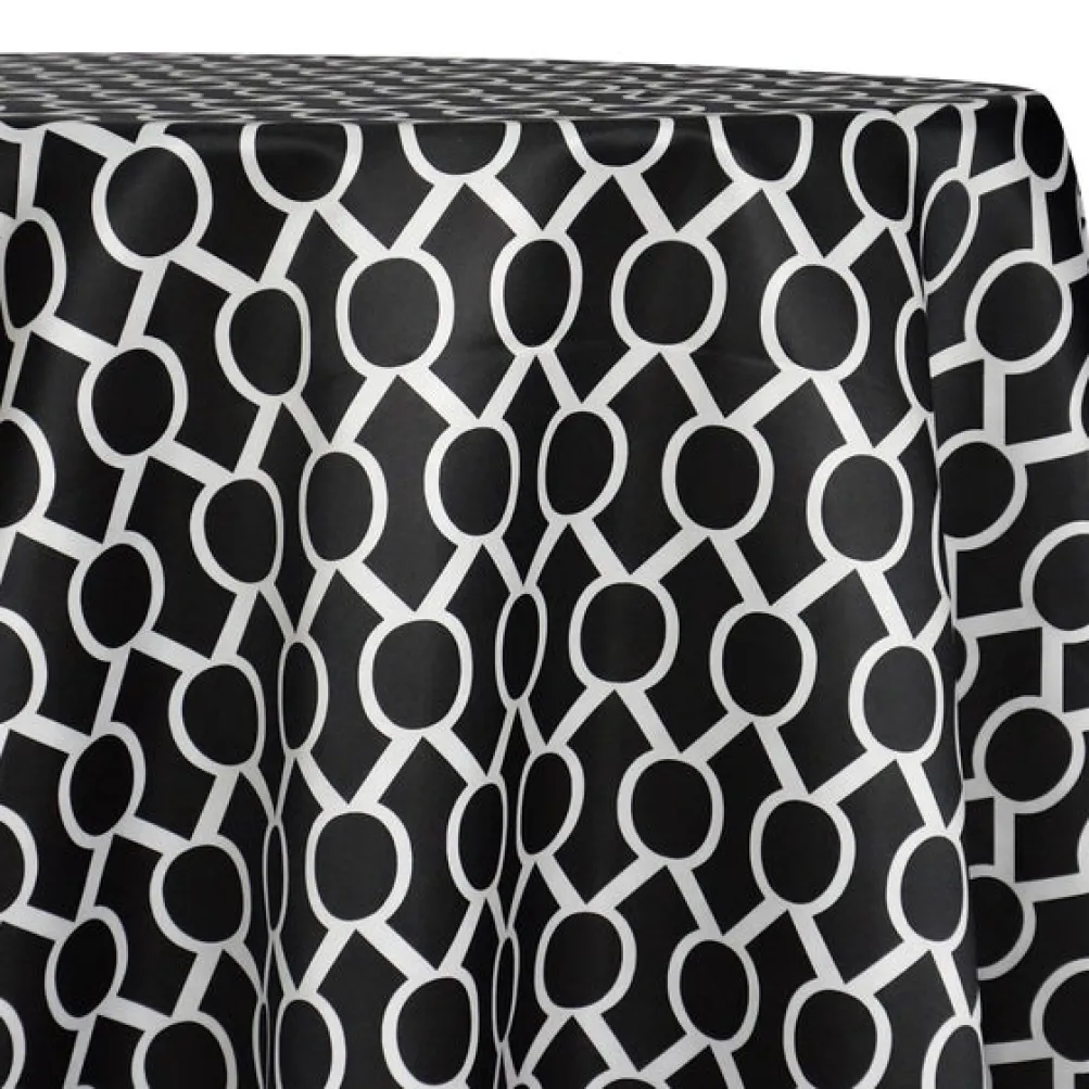 Halo Print (Lamour) Table Linen in Black and White