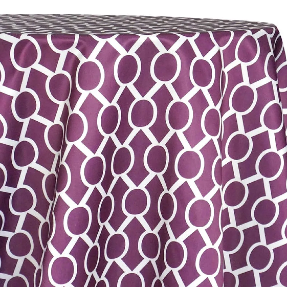 Halo Print (Lamour) Table Linen in Plum