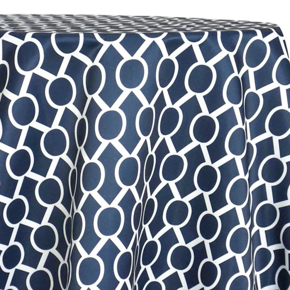 Halo Print (Lamour) Table Linen in Navy