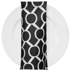 Halo Print (Lamour) Table Napkin in Black and White