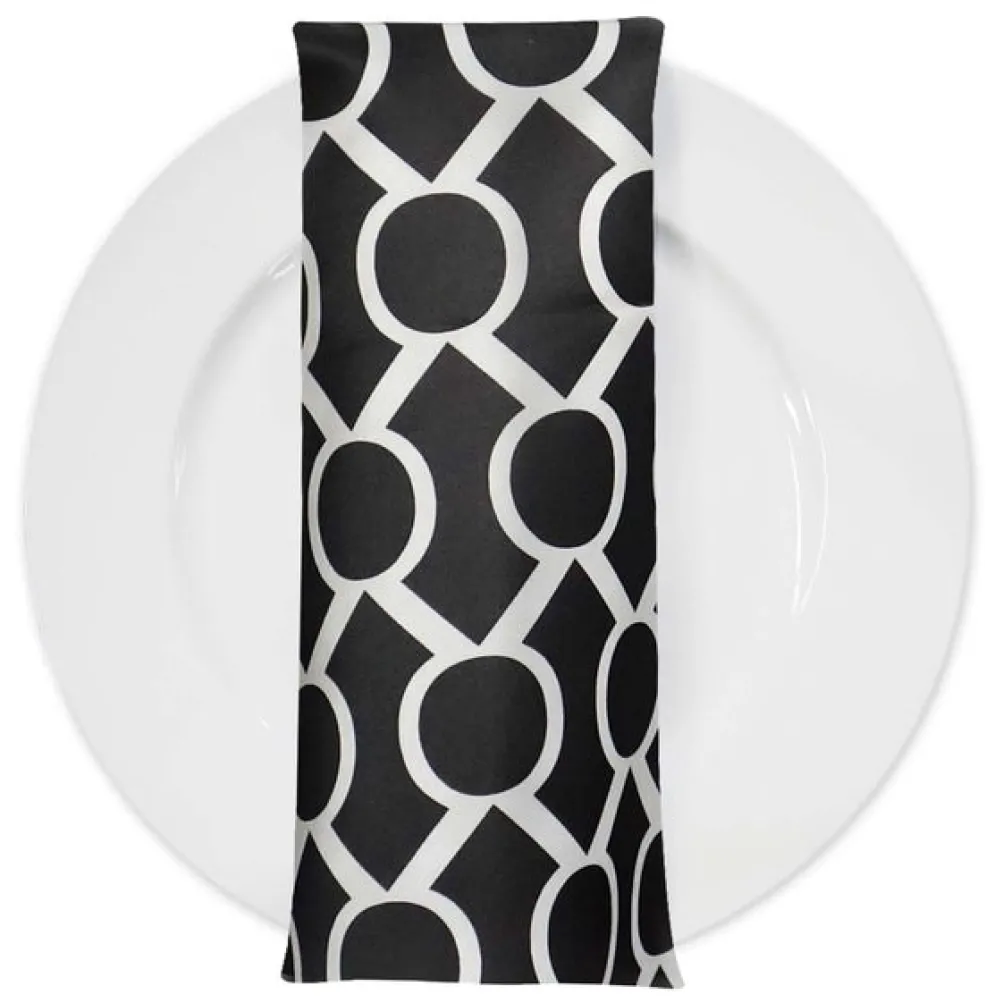 Halo Print (Lamour) Table Napkin in Black and White