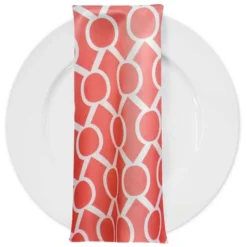Halo Print (Lamour) Table Napkin in Coral