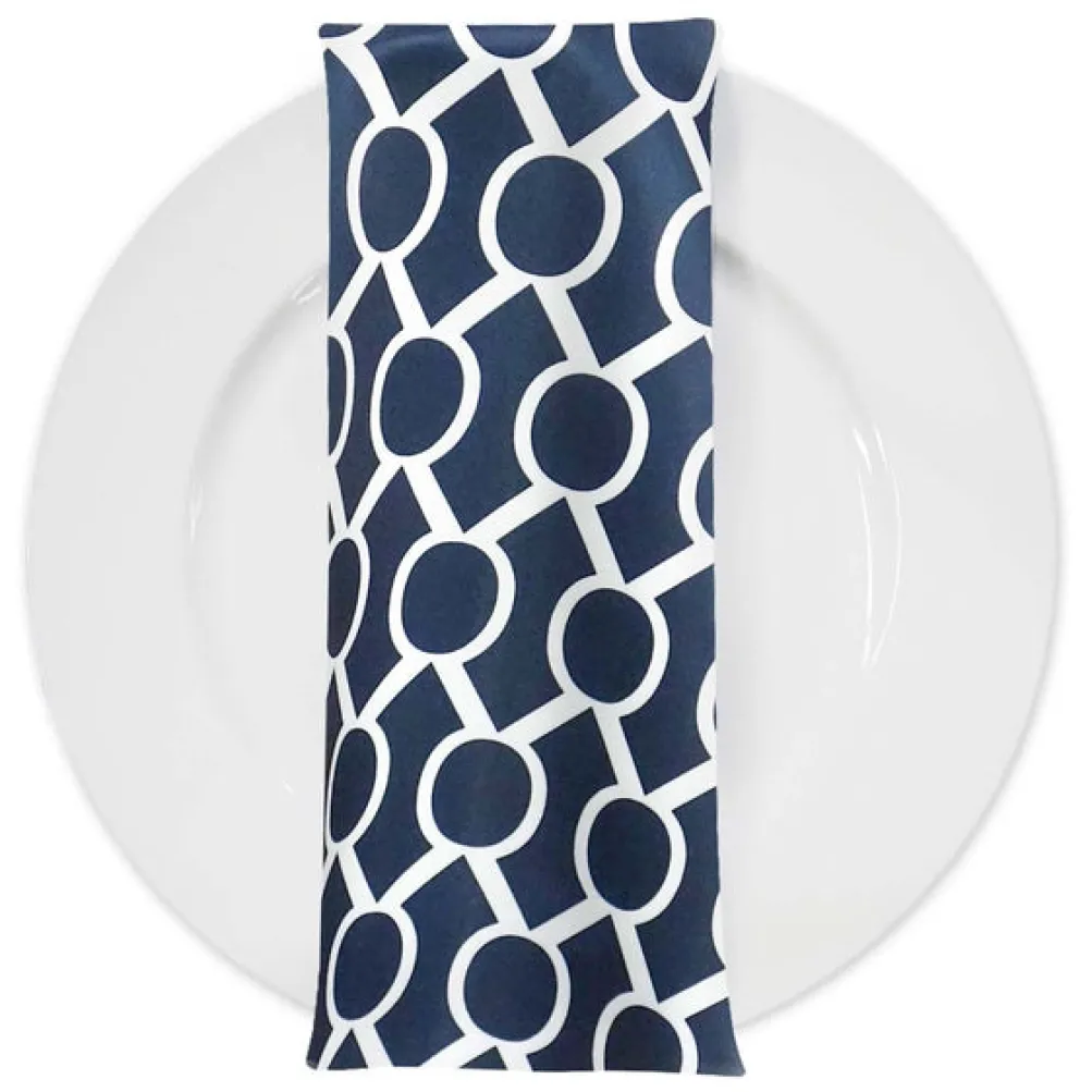 Halo Print (Lamour) Table Napkin in Navy