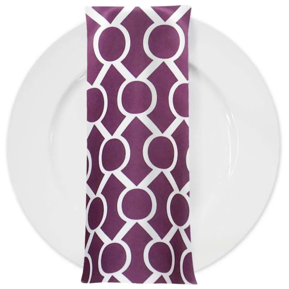 Halo Print (Lamour) Table Napkin in Plum