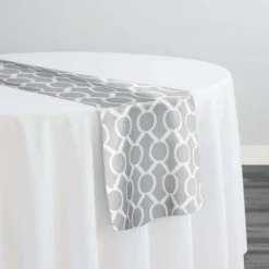 Halo Print (Lamour) Table Runner in Silver